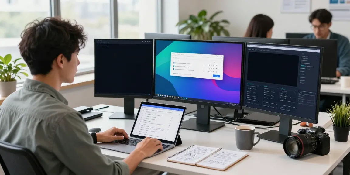 Marketer optimizing web content for instant indexing in a modern office.