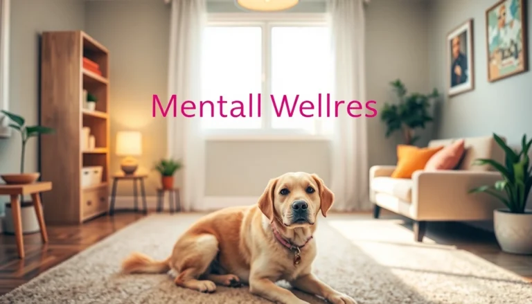 Anxiety treatment Sydney with a compassionate psychologist and therapy dog in a warm, comforting room.