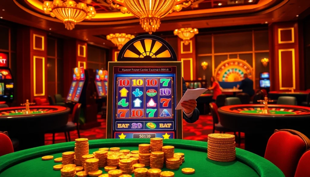 Experience a winning moment at Slot Gacor with engaging slot machines and casino ambiance.
