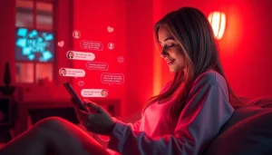 Engaging AI sex chat interface showcasing user interaction with an AI character.