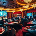 Experience the thrill of gaming at F168 with this vibrant casino scene showcasing Link vào F168.