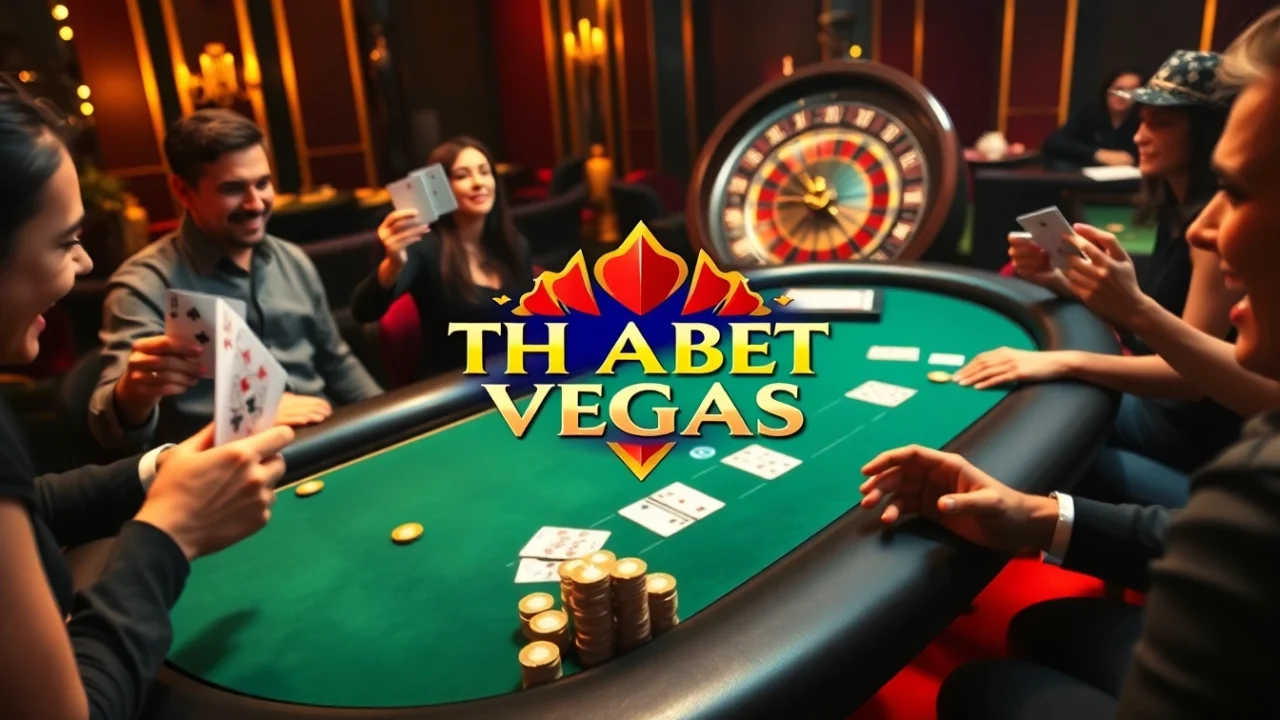 Engage in thrilling games at https://thabet.vegas/ with vibrant roulette and blackjack tables, capturing the essence of modern gambling.
