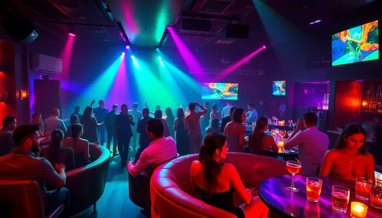 Energetic nightlife at Club sxm, featuring dancers, cocktails, and vibrant atmosphere.