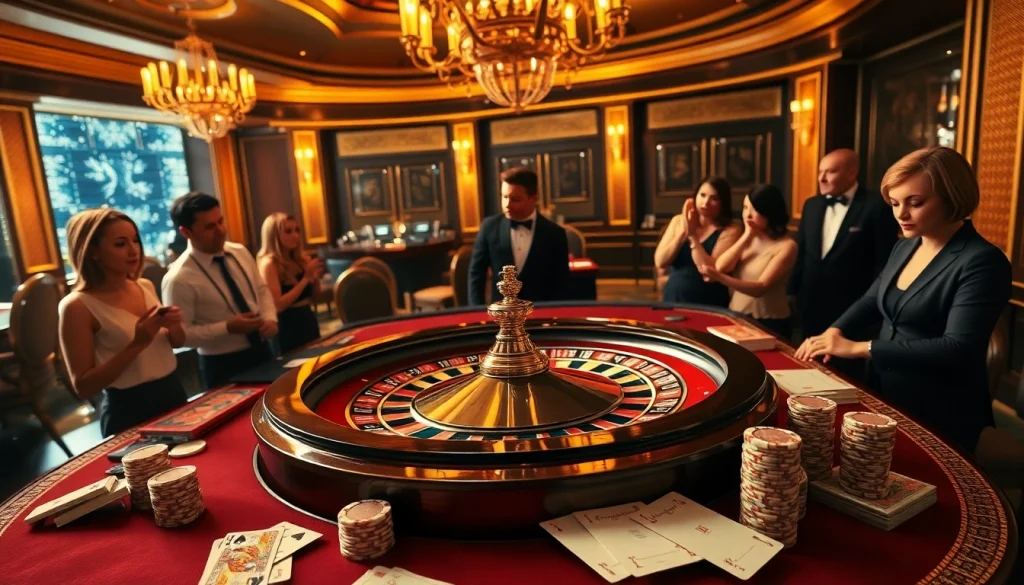 XX88 gamblers enjoy the thrill of placing bets at a luxurious roulette table.