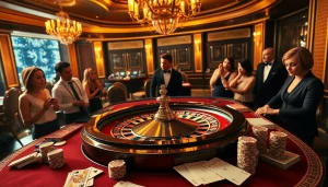 XX88 gamblers enjoy the thrill of placing bets at a luxurious roulette table.