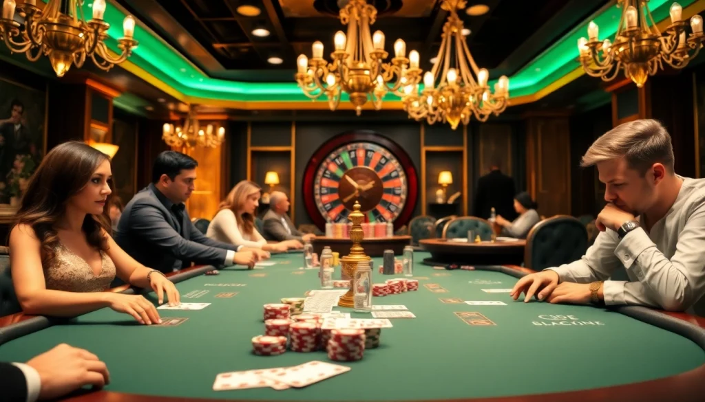 Experience the thrill of poker at 98win10 with intense gameplay and vibrant casino scenes.