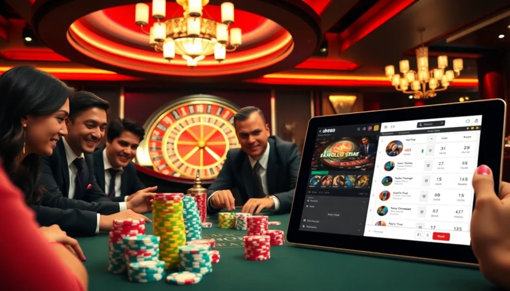 Experience the thrill of dh888 at a vibrant high-stakes poker game in a luxurious casino.