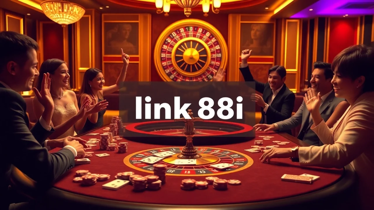 An engaging casino scene showcasing the link 88i in a vibrant gaming atmosphere, highlighting players and gaming elements.