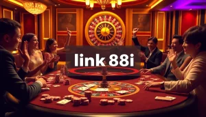 An engaging casino scene showcasing the link 88i in a vibrant gaming atmosphere, highlighting players and gaming elements.