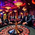 Experience the thrill of Gg88 Com at a vibrant roulette table in a luxurious casino.