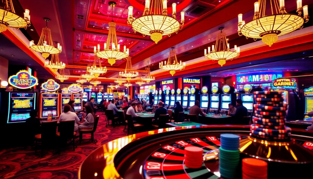 Experience the excitement of gambling at https://98win.gg/ with vibrant slot machines and poker tables.