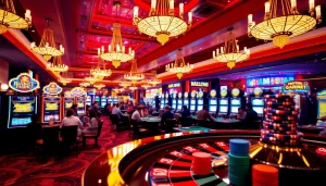 Experience the excitement of gambling at https://98win.gg/ with vibrant slot machines and poker tables.