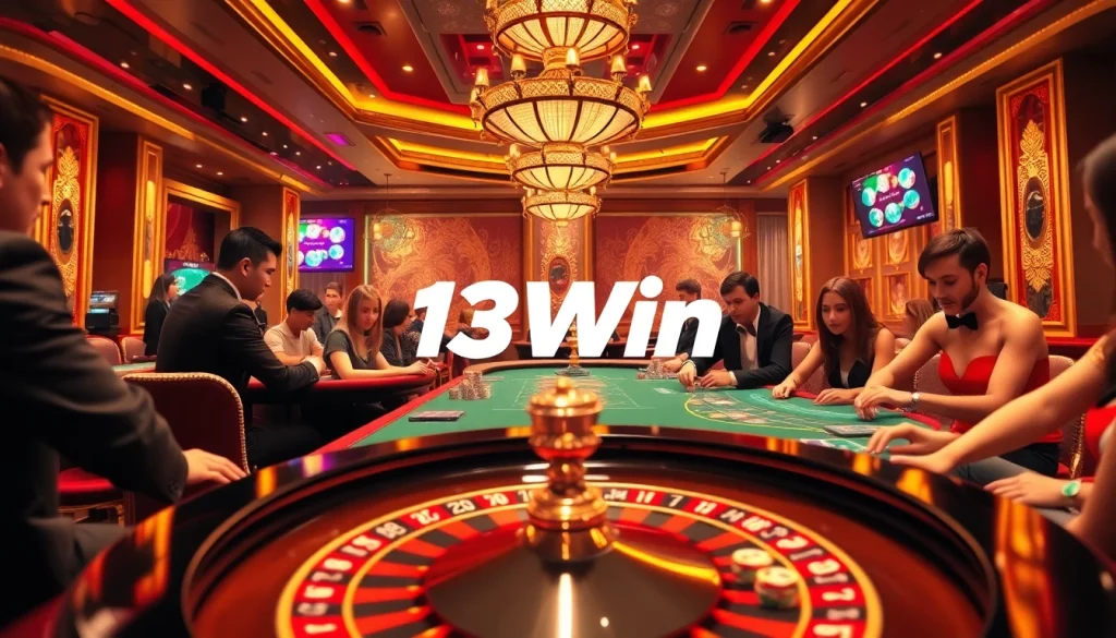 Players enjoying vibrant casino games at 13Win, immersed in the excitement of winning.