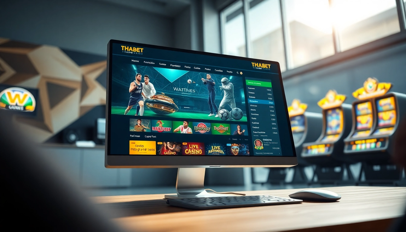Interactive THABET online betting interface highlighting diverse gaming options and user-friendly design, showcasing thabethome com.