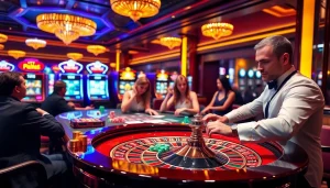 Engaged players enjoying a roulette game at VT 88 casino, surrounded by excitement.