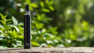 Buy DMT vape pen with sleek design amidst serene natural setting.
