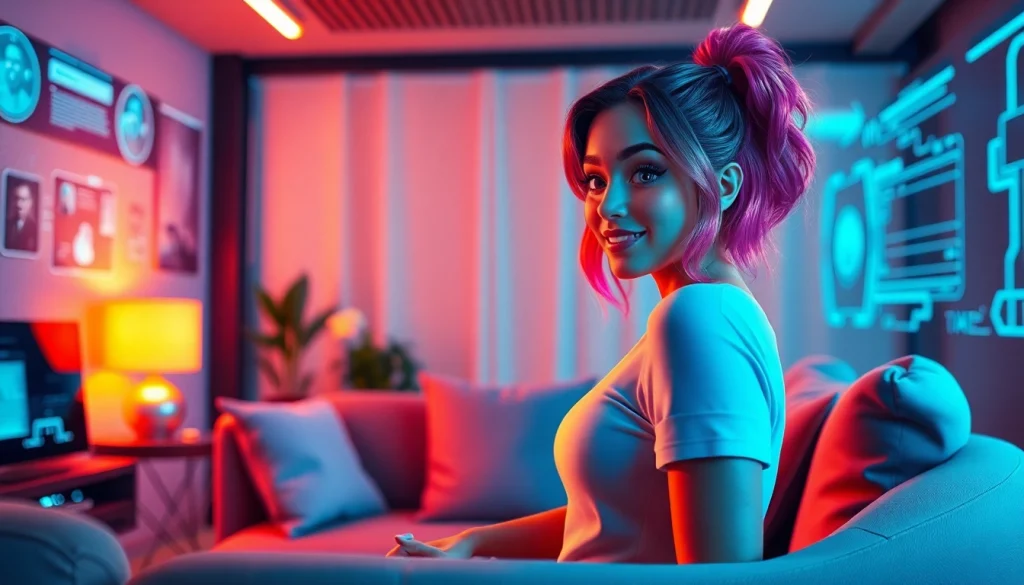 Engaging in a vibrant sex AI chat with a charming AI character.