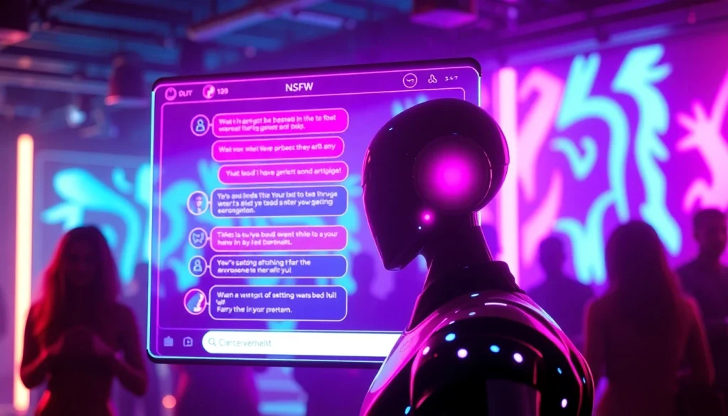 Engaging visual of an NSFW AI chatbot interface showcasing vibrant colors and modern design.