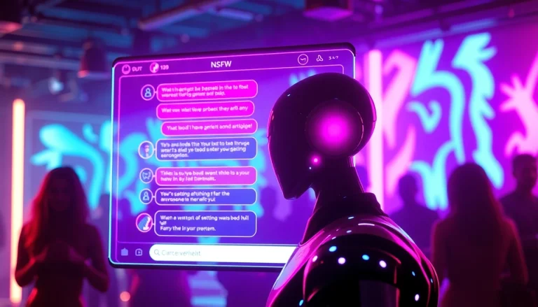 Engaging visual of an NSFW AI chatbot interface showcasing vibrant colors and modern design.