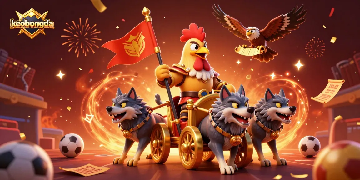 Bet on exciting sports action with keobongda showcasing dynamic characters and festive elements.