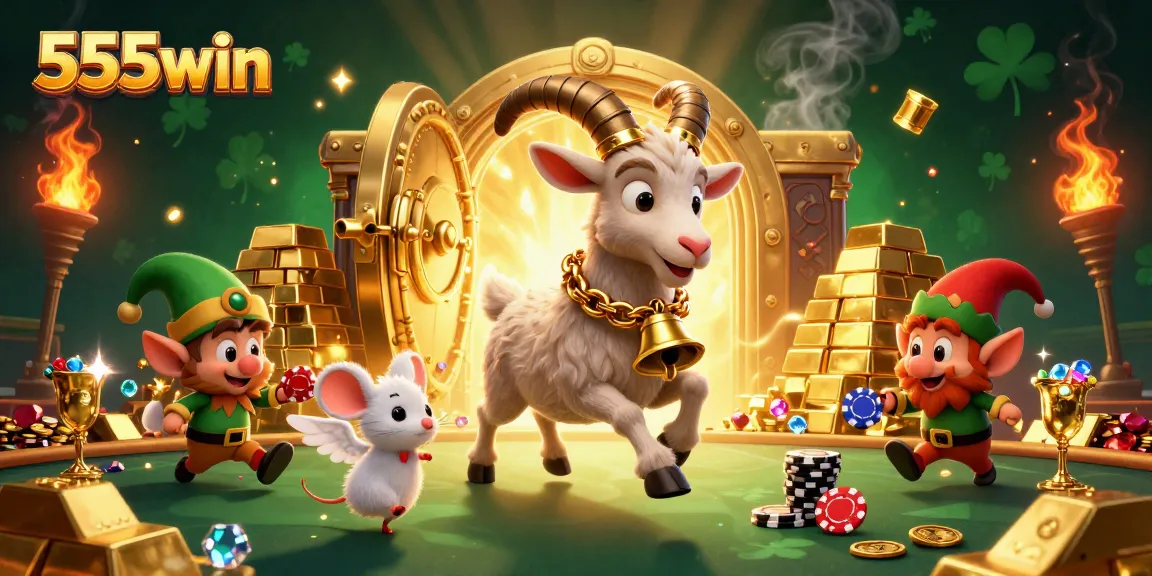 Play casino games at 555win with the festive Krampus goat overseeing thrilling action and playful chaos.